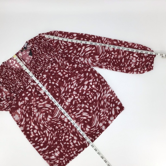 Maje Lipone Ruffled Print Long Sleeve Blouse, M - Picture 15 of 16